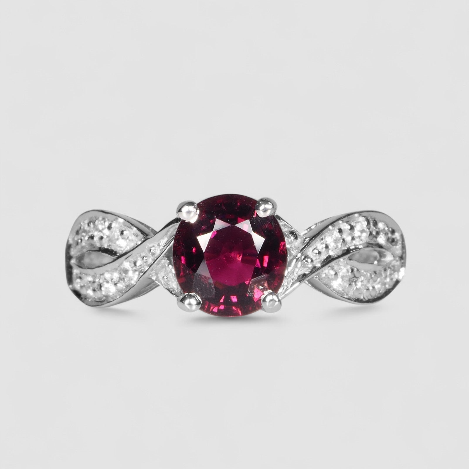 Vivid Pink Tourmaline 925 Sterling Silver Ring