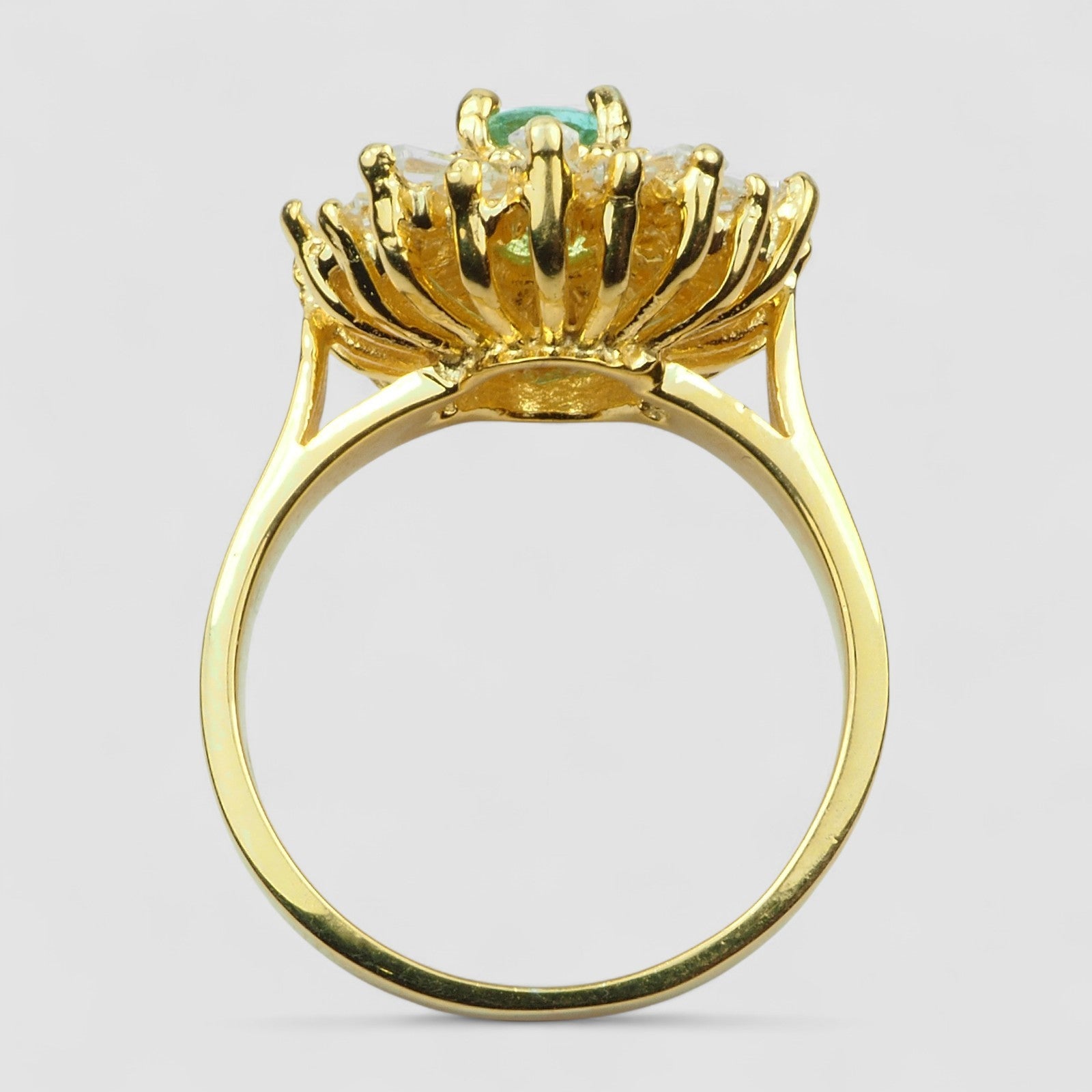 Natural Green Emerald 925 Sterling Silver Ring