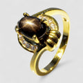 Black Star Sapphire 925 Sterling Silver Ring, Natural Gemstone, Free Resizing