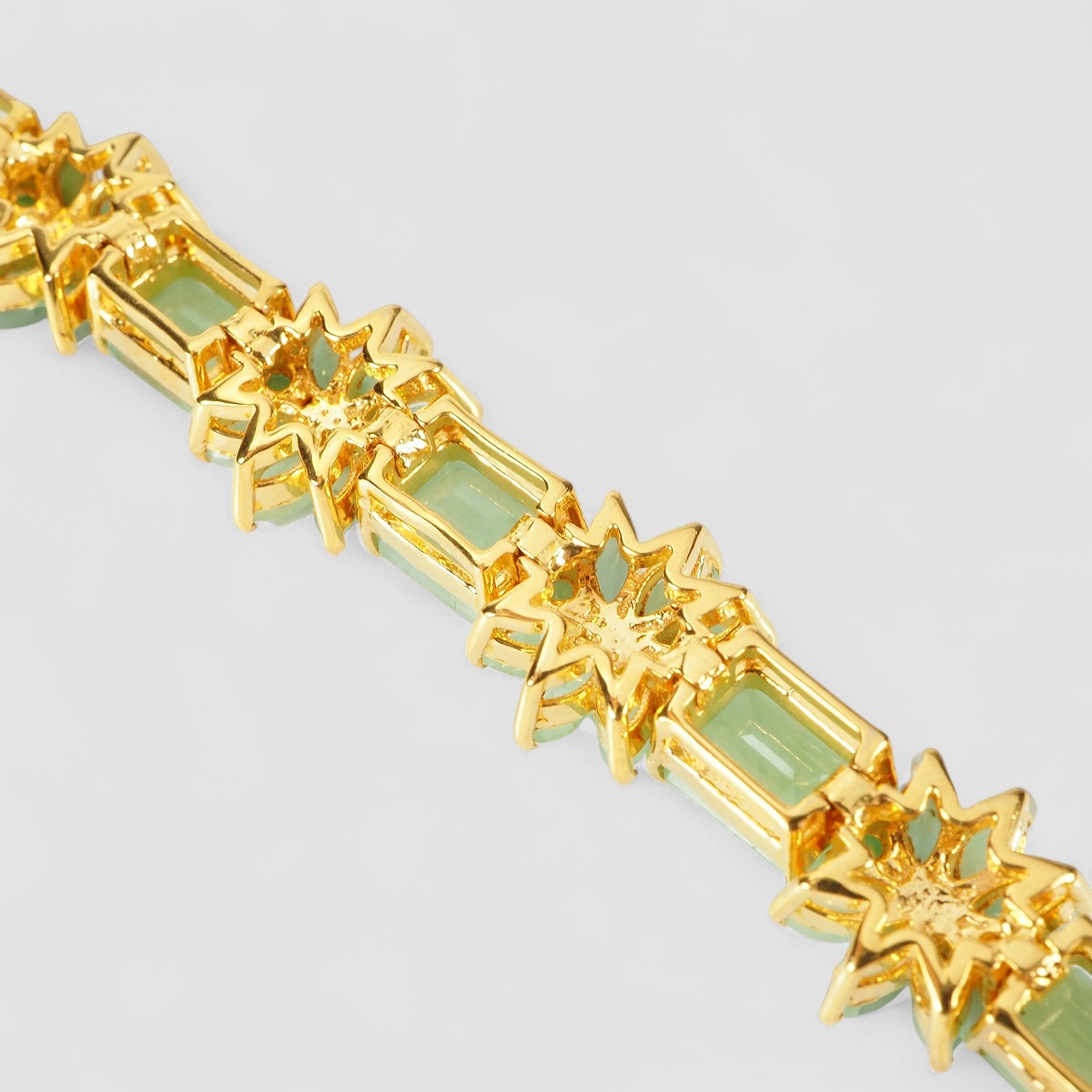 Green Emerald 925 Sterling Silver 24K Gold Bracelets, Natural Emerald, Dainty Everyday Bracelets