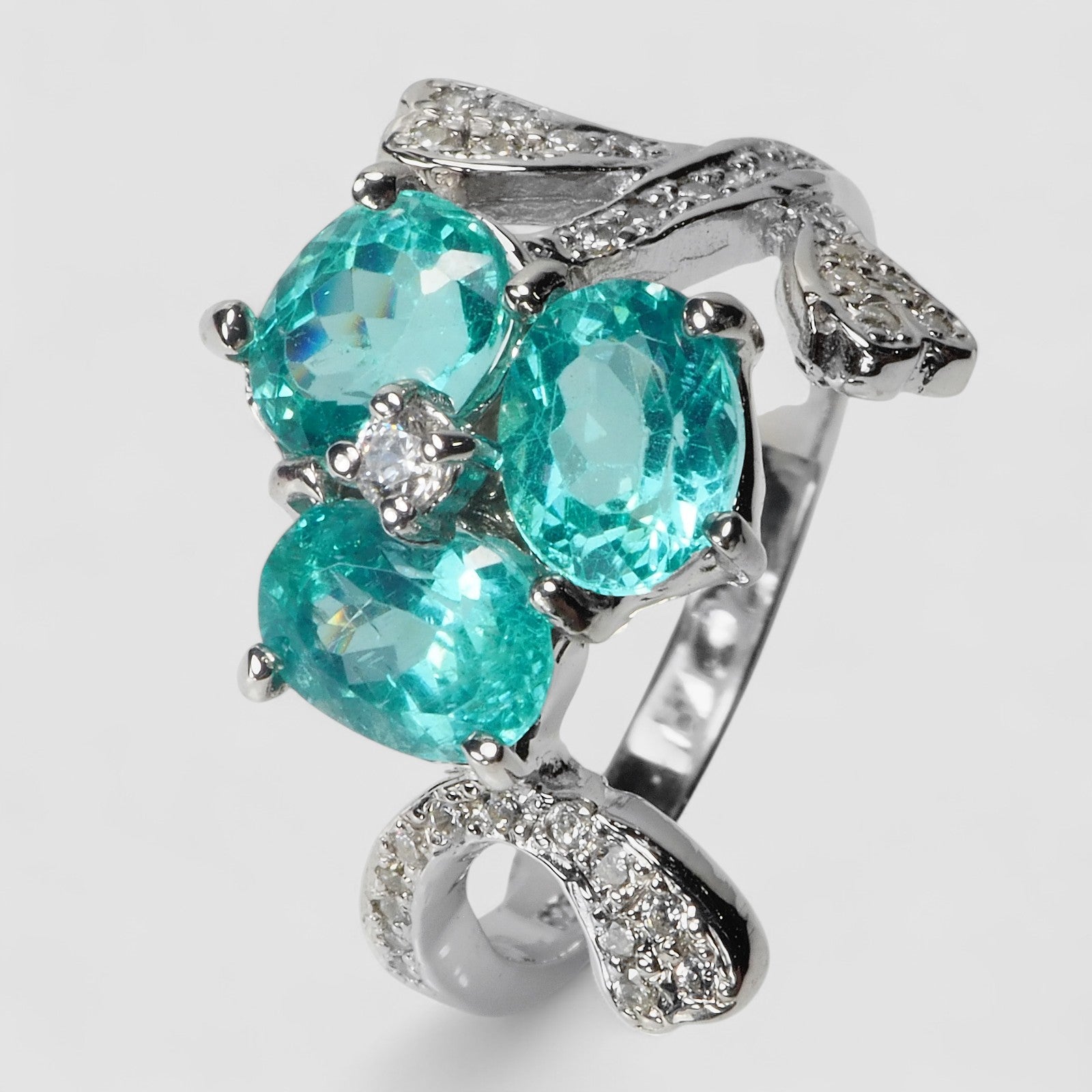 Blue Paraiba Tourmaline 925 Sterling Silver Ring