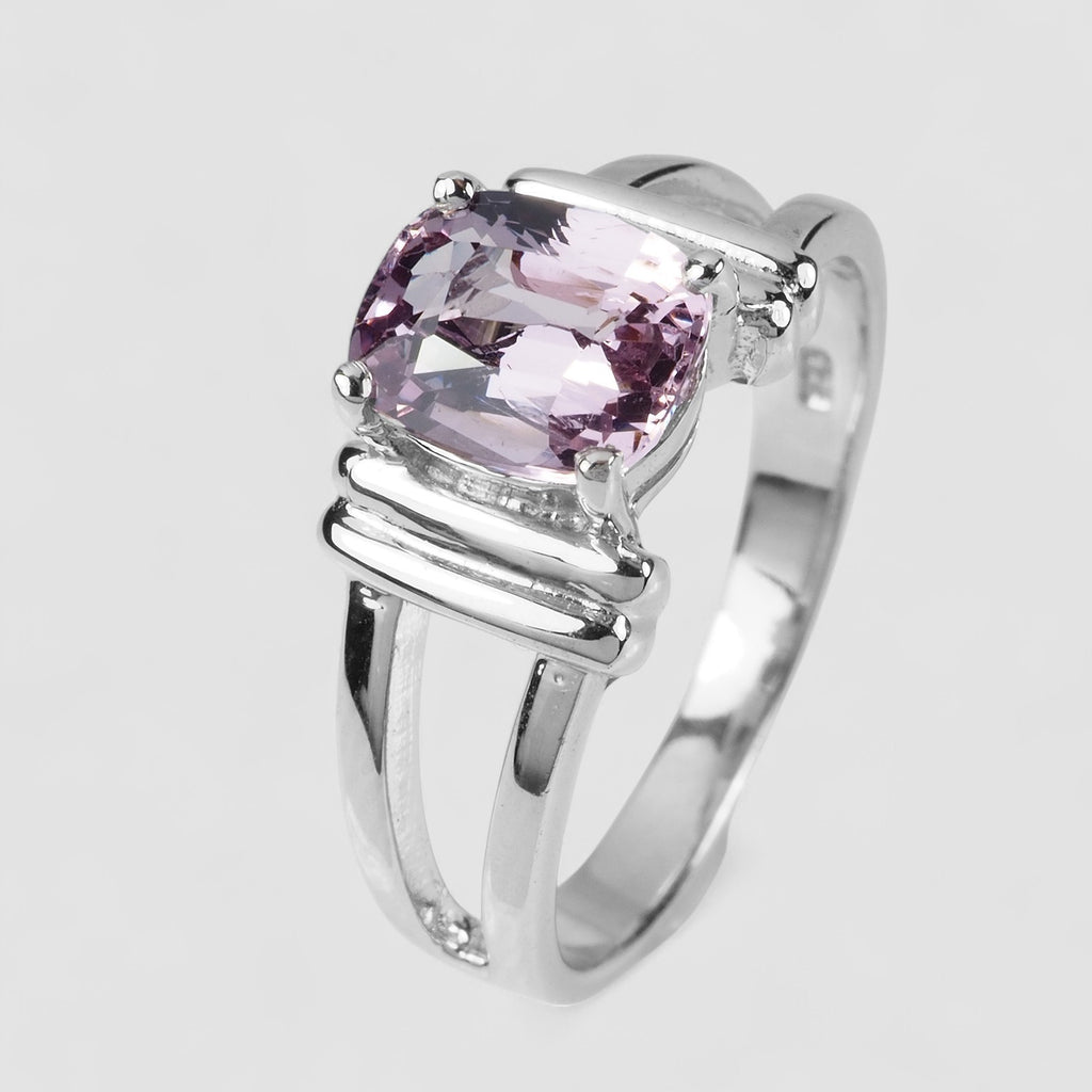 925 STERLING SILVER STANDARD BAND RING PURPLE SPINEL