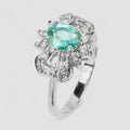 Neon Green Emerald 925 Sterling Silver Ring