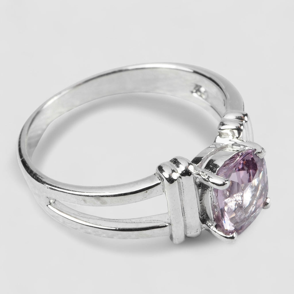 925 STERLING SILVER STANDARD BAND RING PURPLE SPINEL