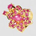 Red Ruby 925 Sterling Silver 24K Gold Rings, Trendy Everyday Ring
