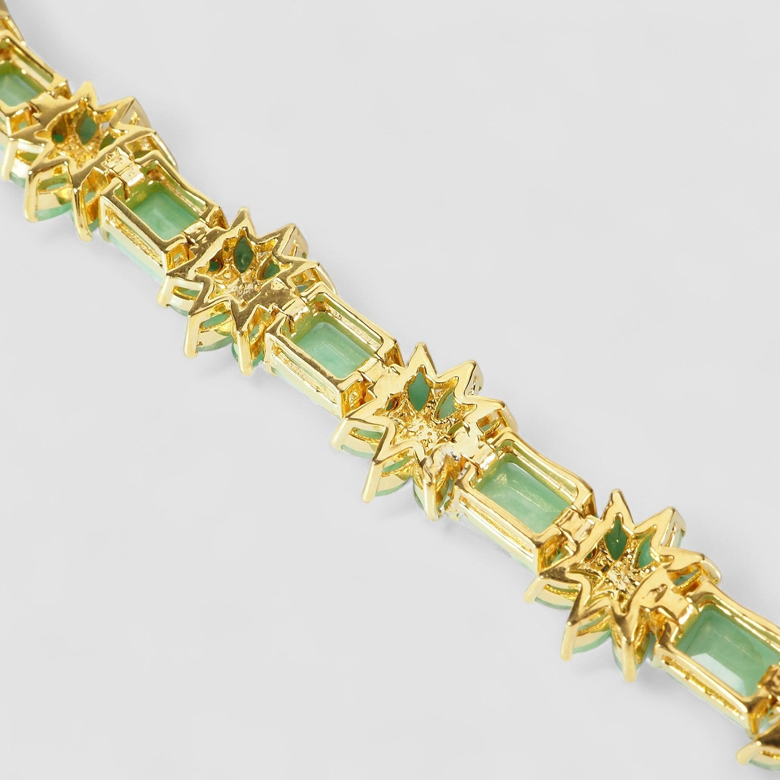 Green Emerald 925 Sterling Silver 24K Gold Bracelets, Natural Emerald, Dainty Everyday Bracelets