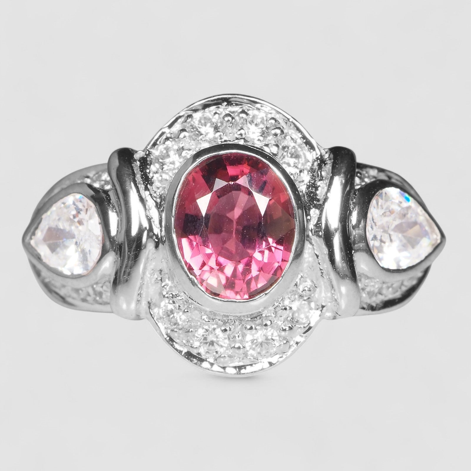 Pink Tourmaline 925 Sterling Silver Ring