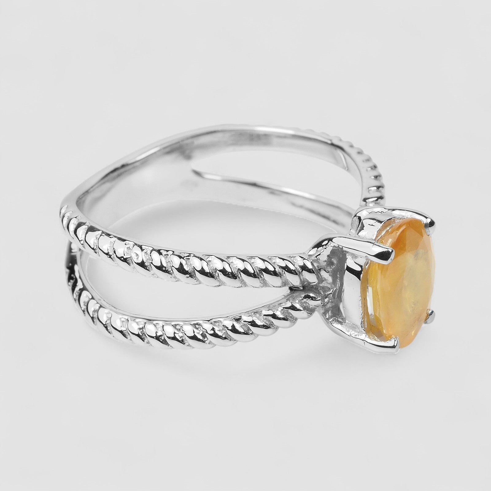 Yellow Sapphire 925 Sterling Silver Ring