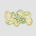 Green Emerald 925 Sterling Silver 24K Gold Hair Clip, 925 Sterling Silver, Gift for Girlfriend