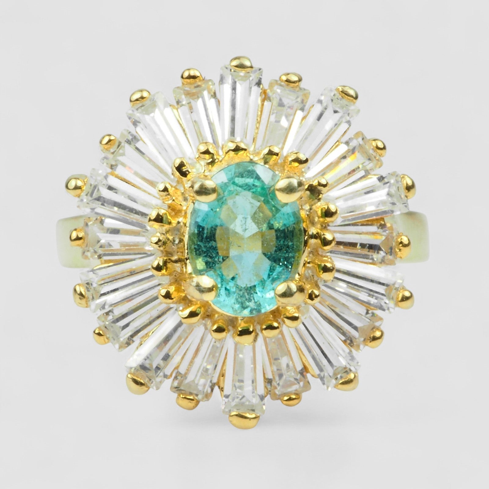 Natural Green Emerald 925 Sterling Silver Ring
