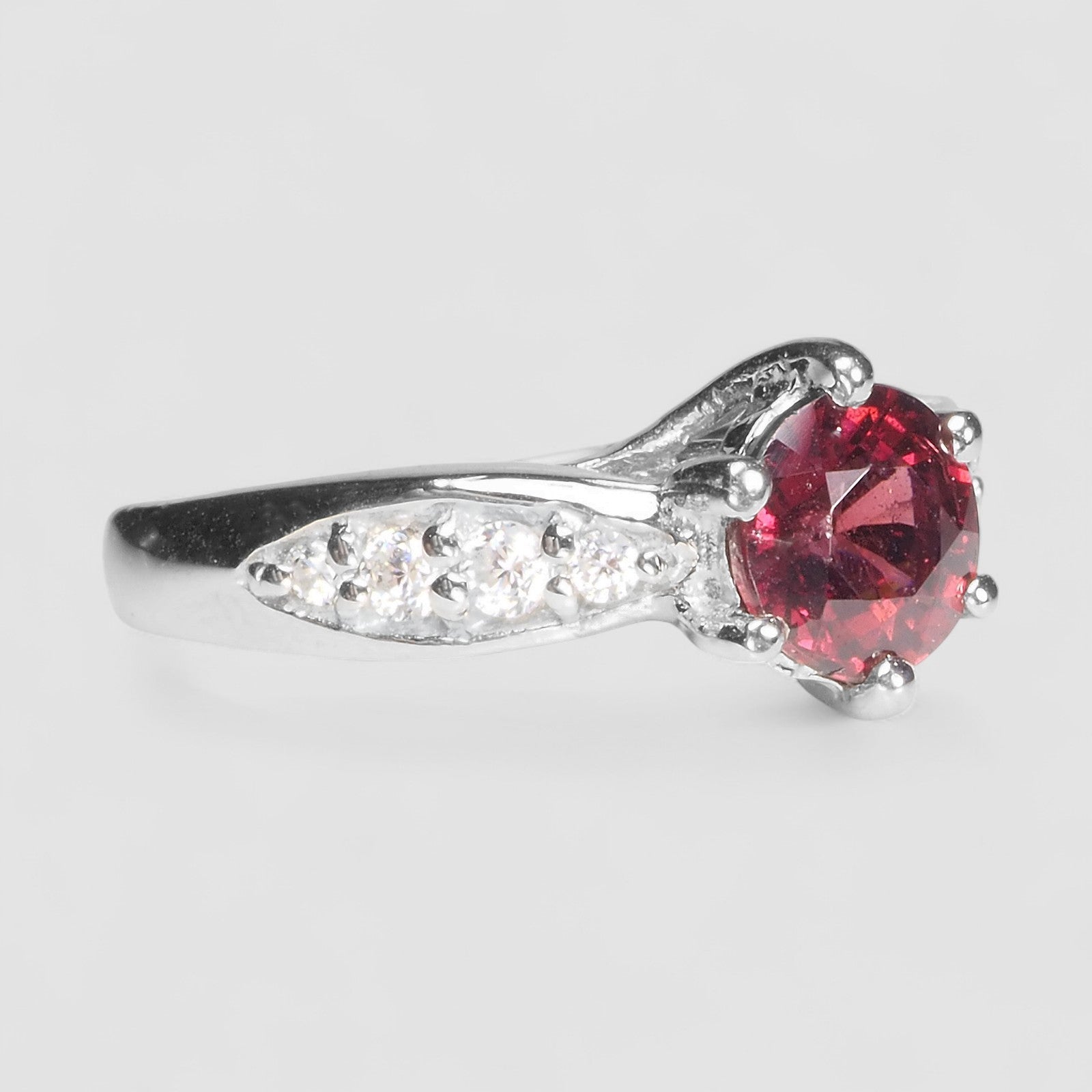 Pink Rhodolite Garnet 925 Sterling Silver Ring