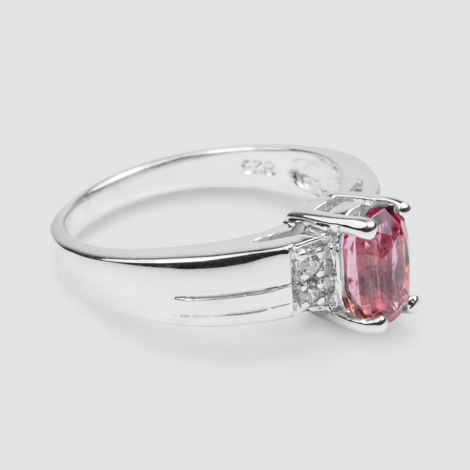 Rose Pink Tourmaline 925 Sterling Silver Ring