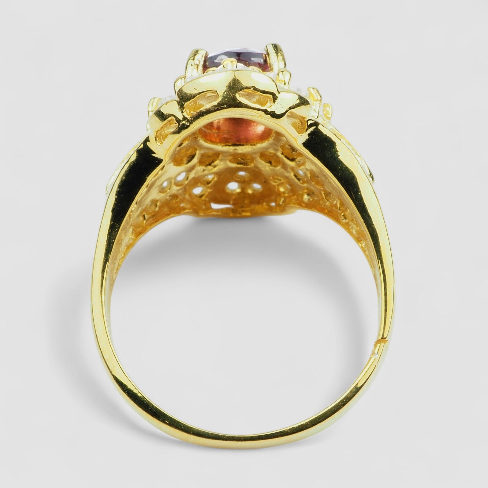Pink Tourmaline Ring 24K Gold Sterling Silver 925, Affordable Natural Gemstone, Everyday Ring