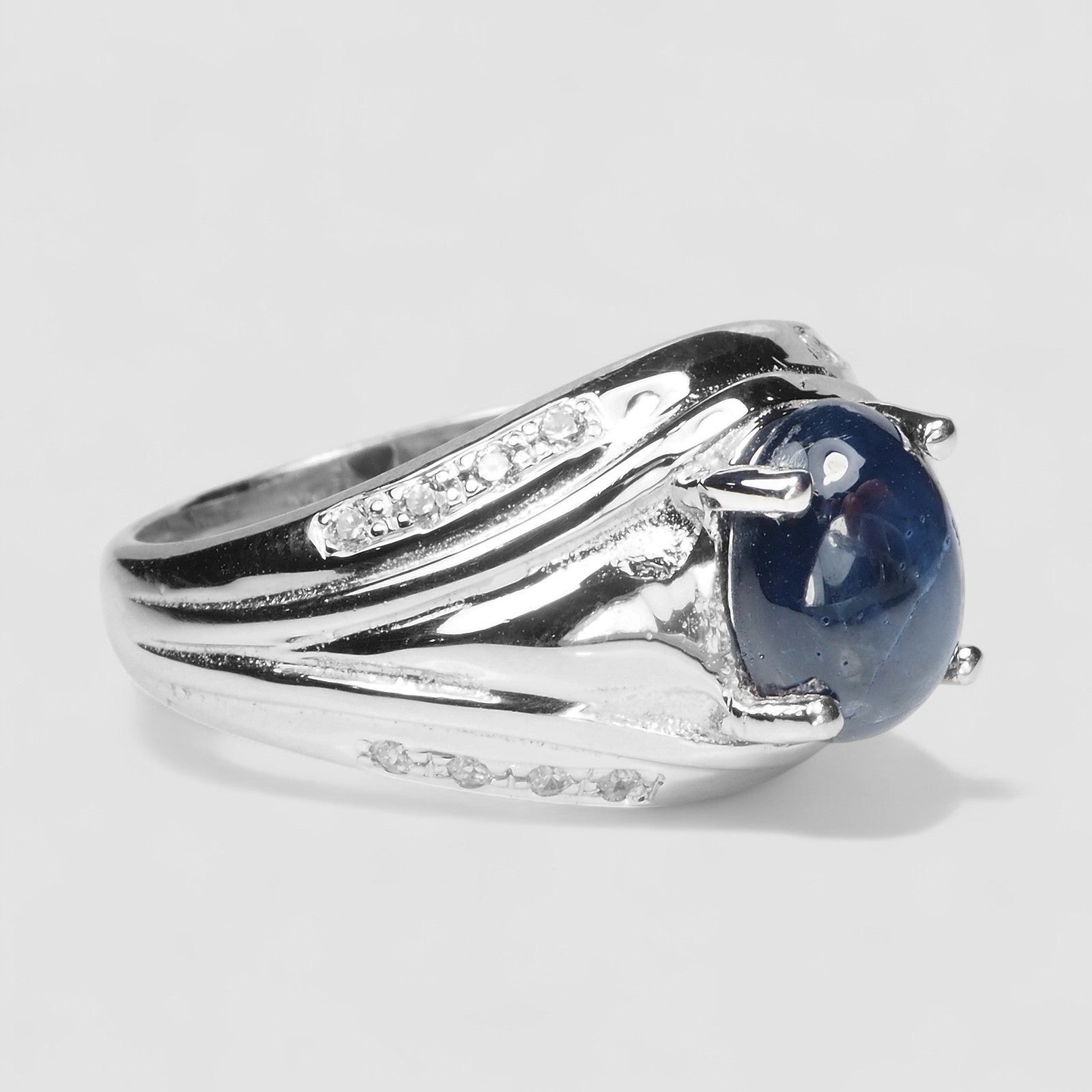 Blue Star Sapphire 925 Sterling Silver Ring