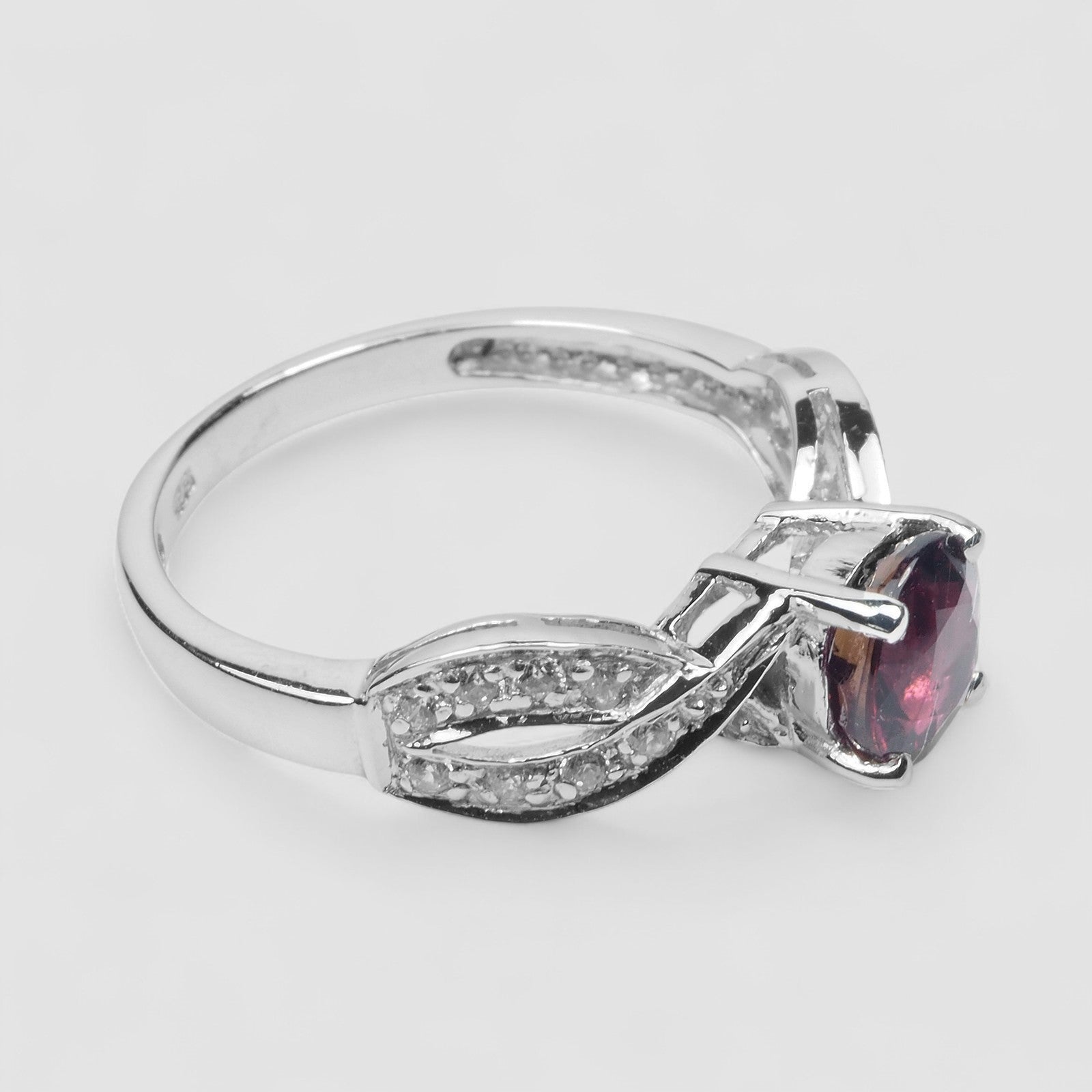 Vivid Pink Tourmaline 925 Sterling Silver Ring