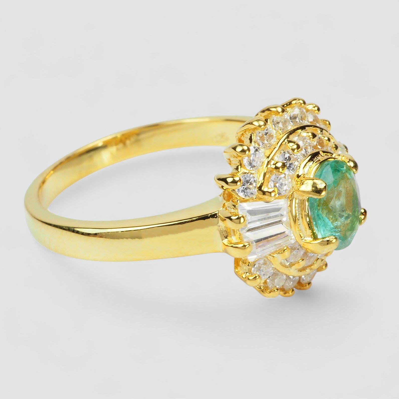Vivid Green Emerald Handmade Ring