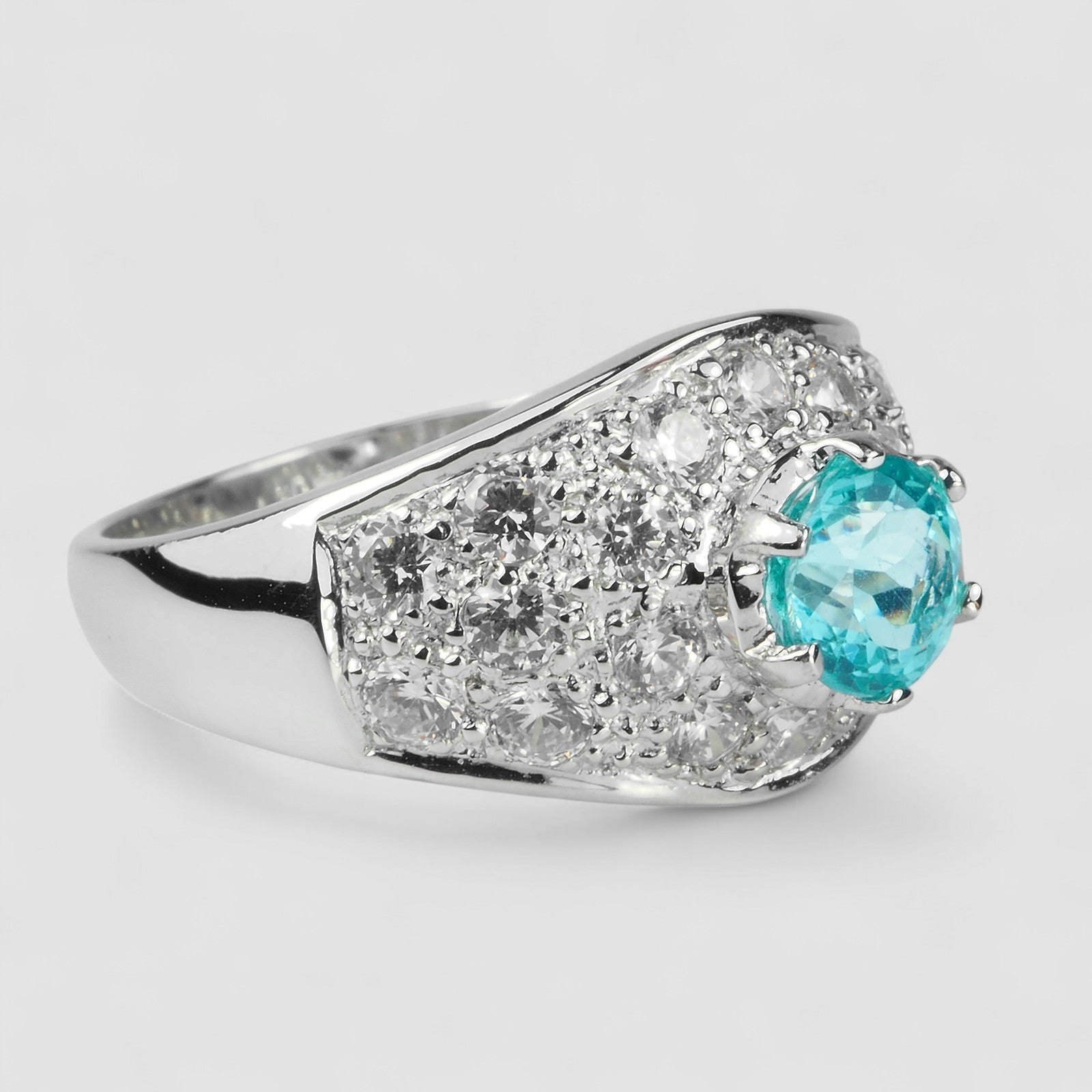 Neon Blue Tourmaline 925 Sterling Silver Ring