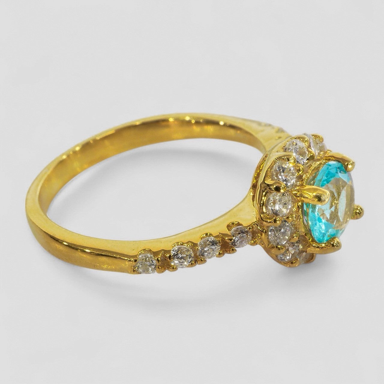 Neon Blue Apatite 925 Sterling Silver Ring