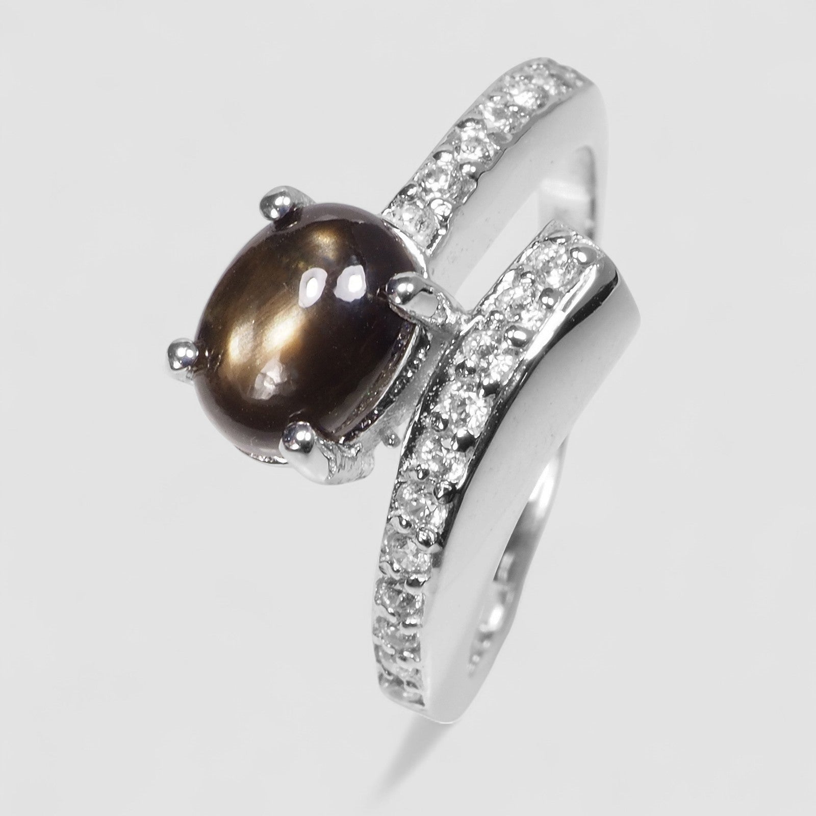 925 Sterling Silver Ring Thailand Black Star Sapphire