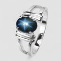 Blue Star Sapphire 925 Sterling Silver Ring