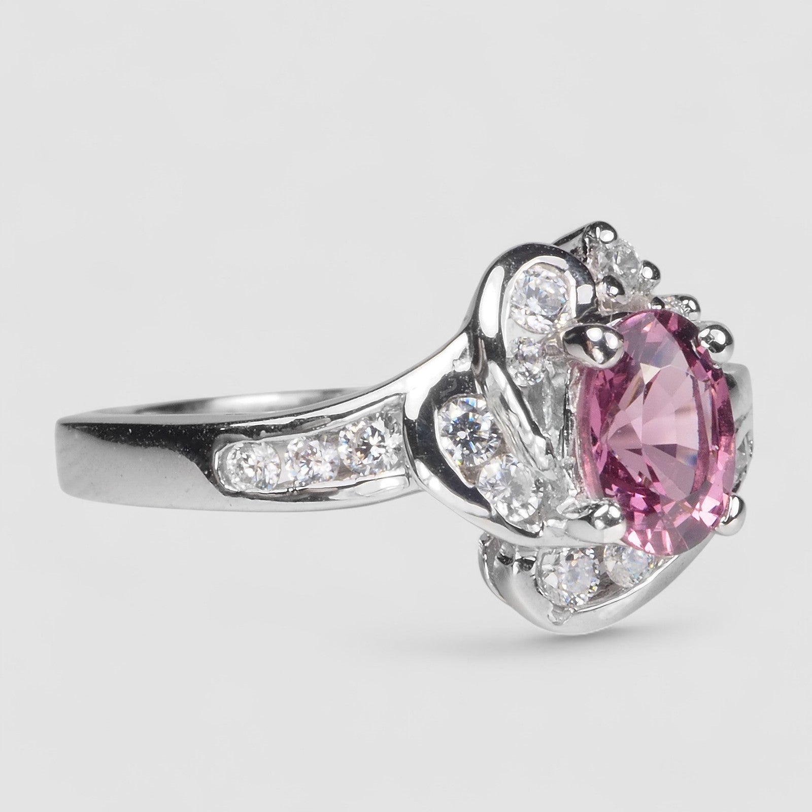 Pink Rhodolite Garnet 925 Sterling Silver Ring