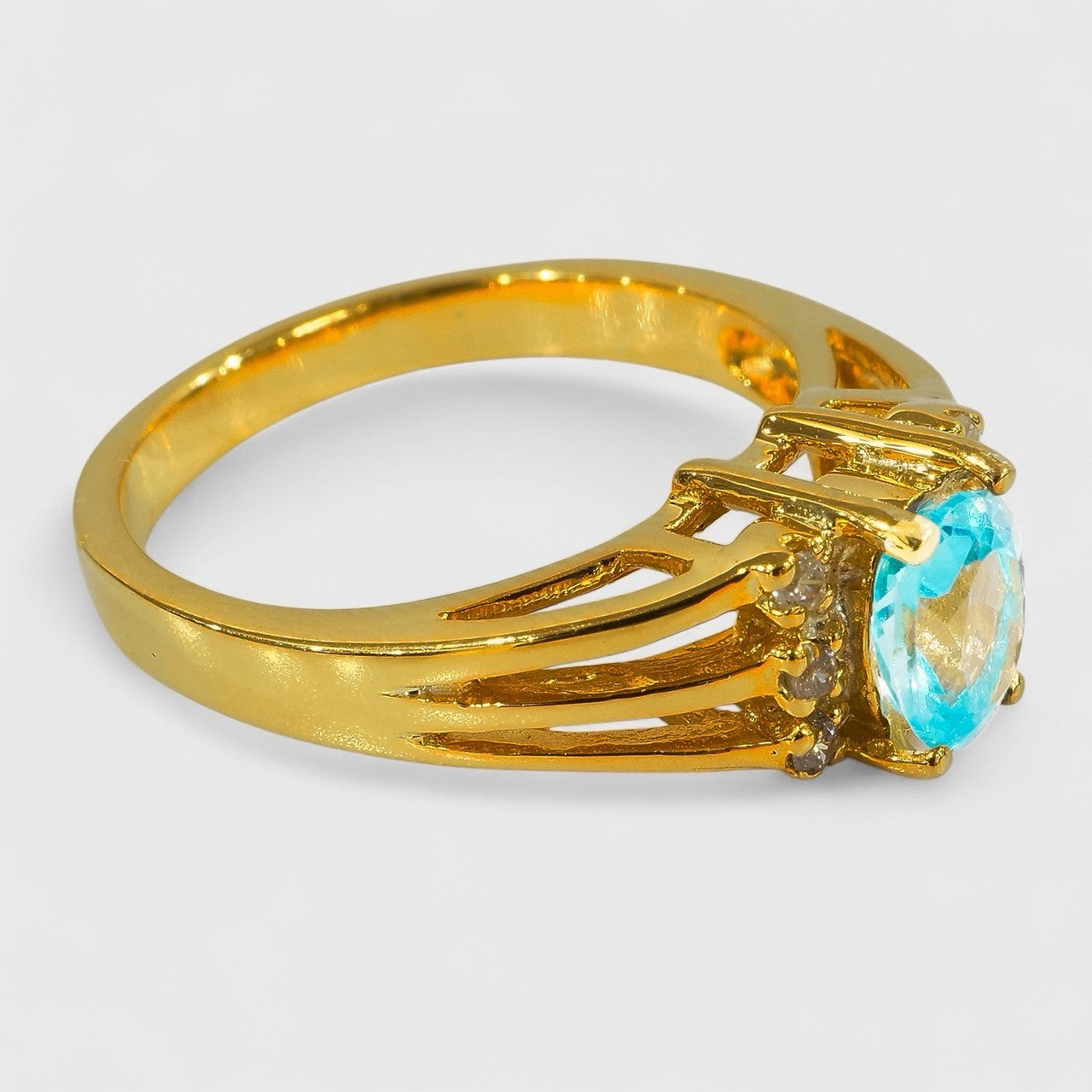 Blue Green Apatite 925 Sterling Silver Ring