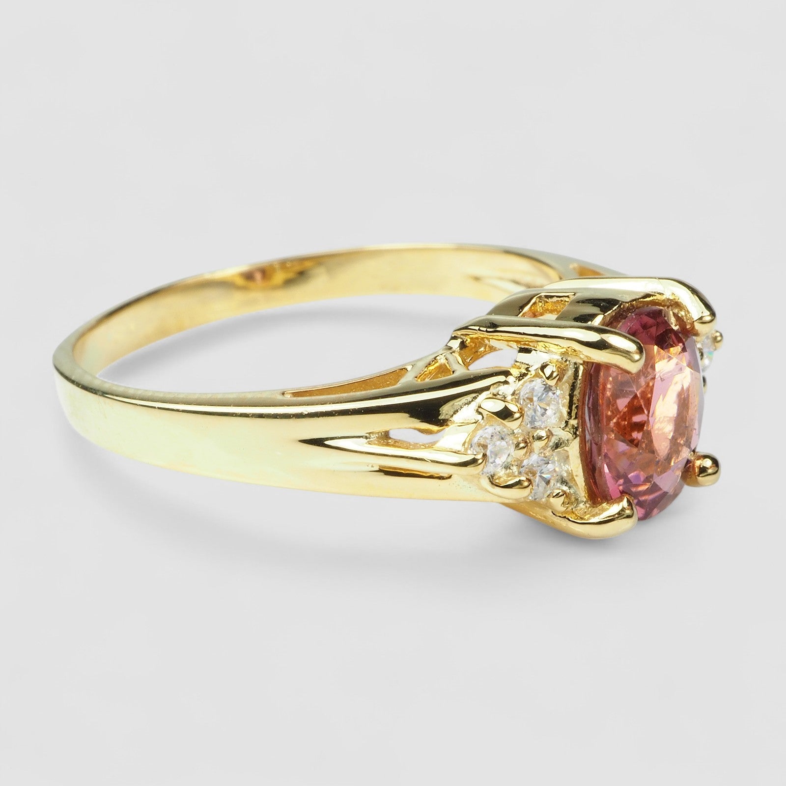 Vivid Pink Tourmaline Ring Sterling Silver 925, Affordable Natural Gemstone, Everyday Ring