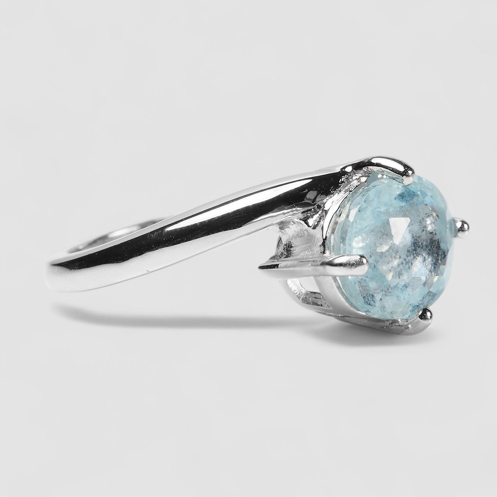Blue Aquamarine 925 Sterling Silver Ring