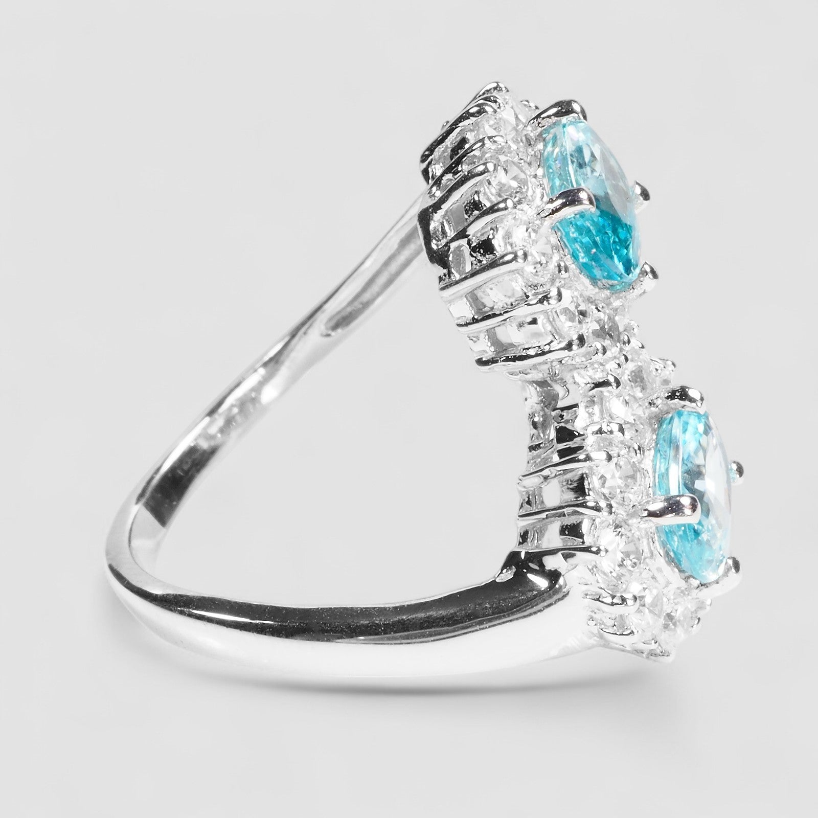 Blue Zircon 925 Sterling Silver Ring