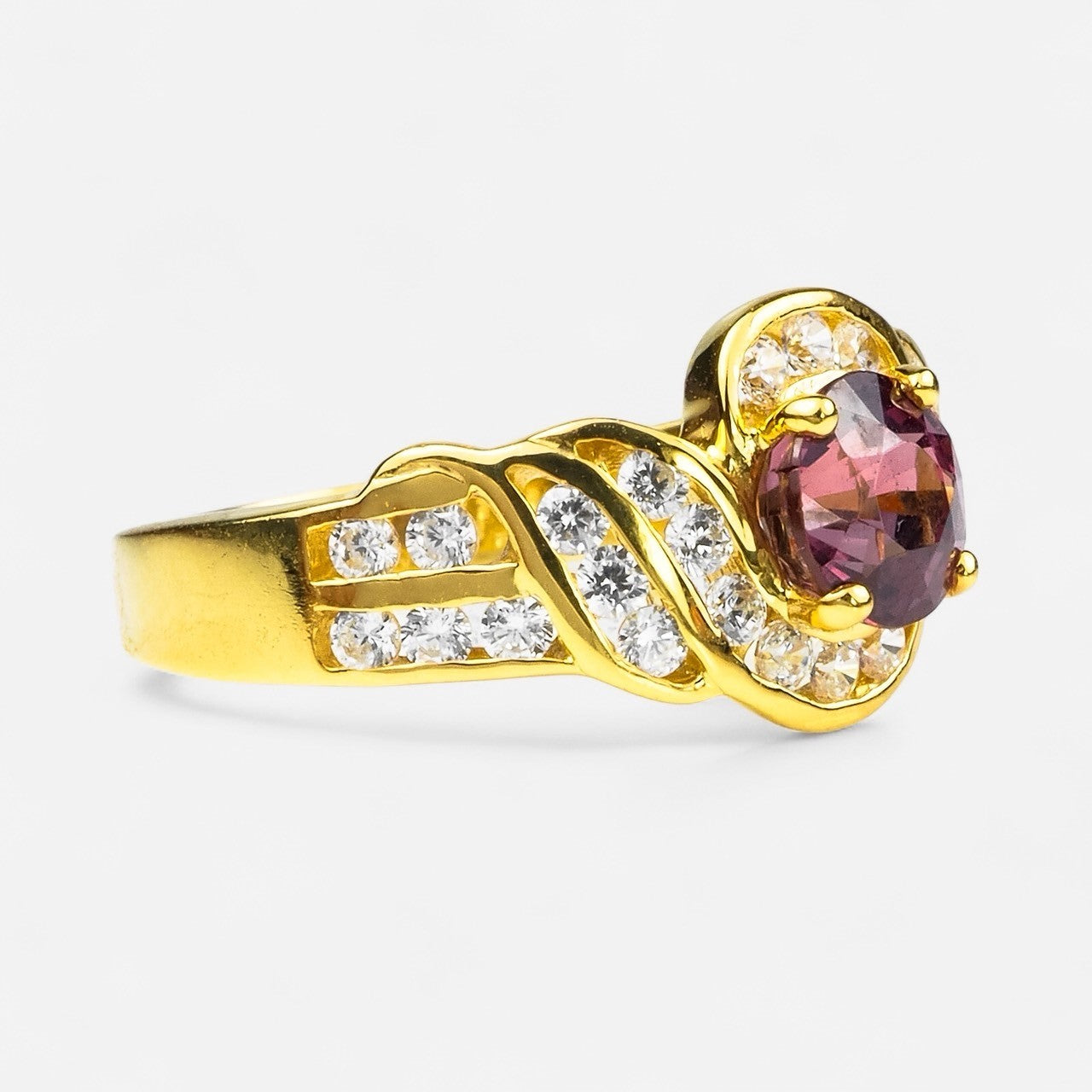 Purple Rhodolite Garnet 925 Sterling Silver Ring