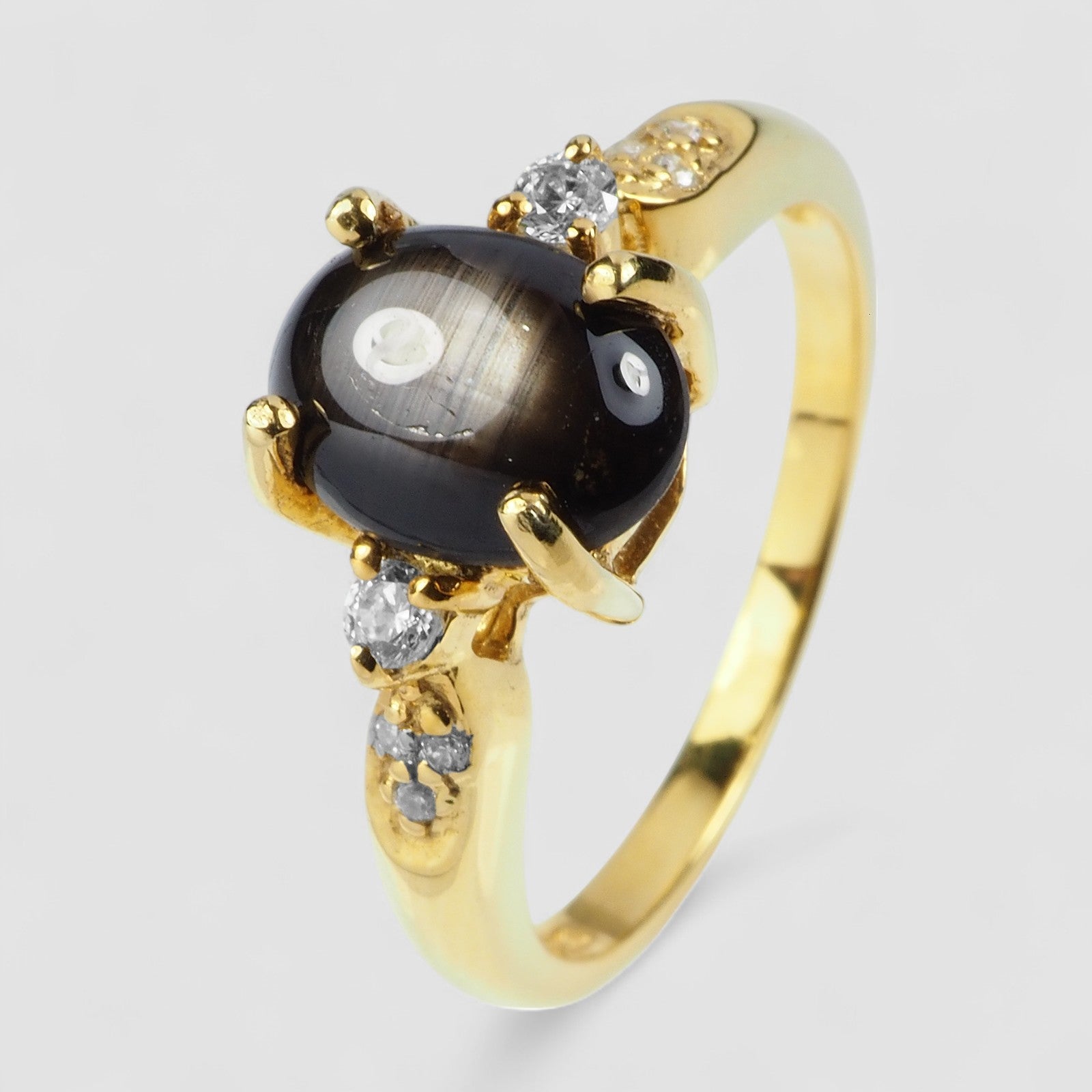 Black Star Sapphire 925 Sterling Silver Ring, Natural Gemstone, Minimalist Ring, Free Resizing