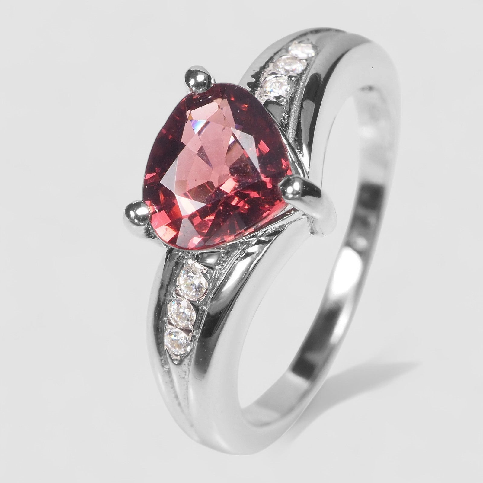 Red Rhodolite Garnet 925 Sterling Silver Ring