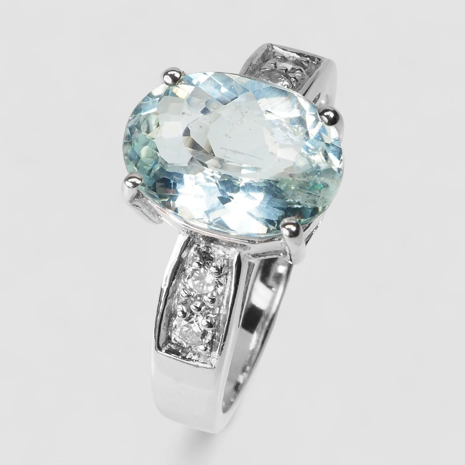 Sky Blue Aquamarine 925 Sterling Silver Ring