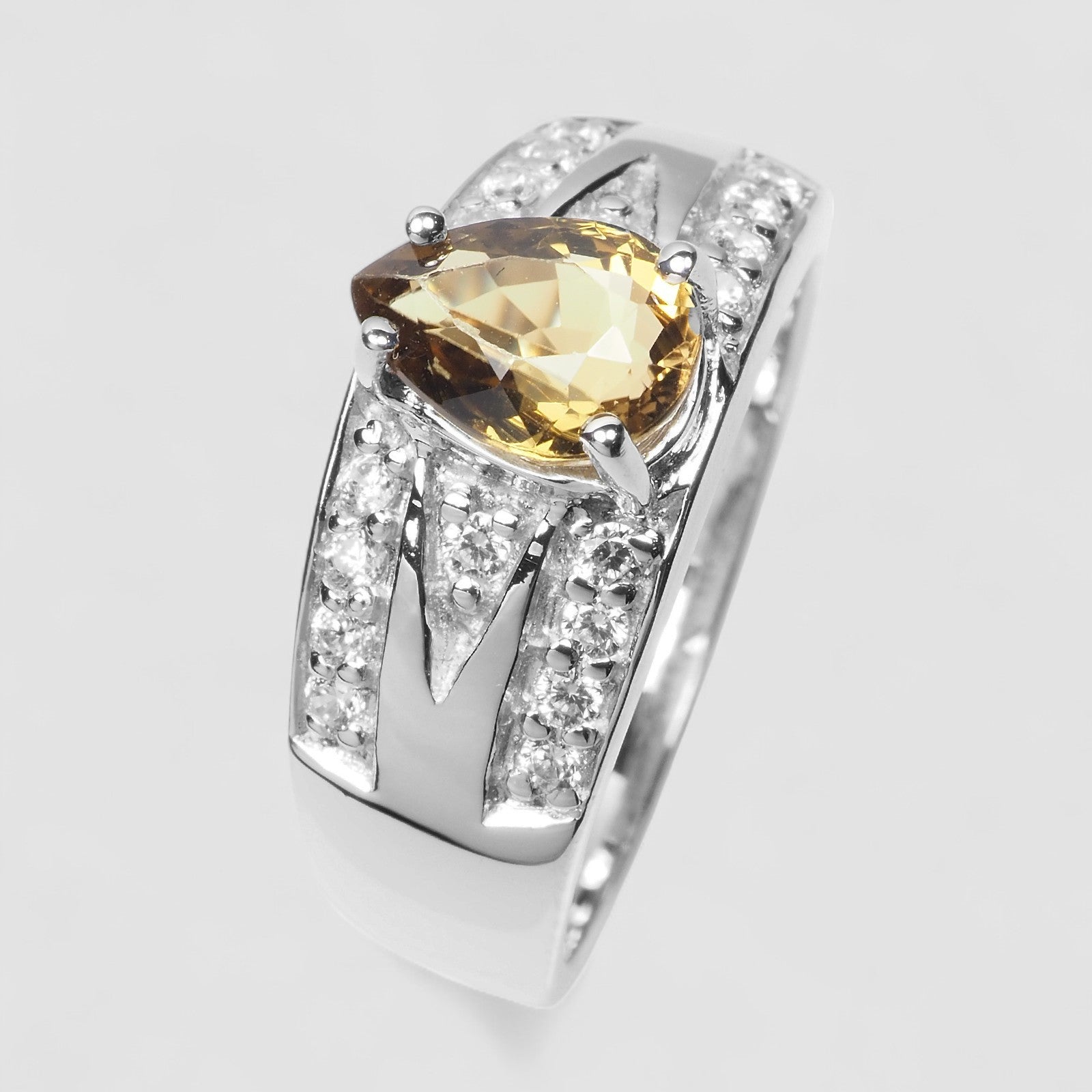 Golden Yellow Tourmaline 925 Sterling Silver Ring