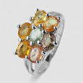 Multicolor Sapphire 925 Sterling Silver Ring, Natural Gemstone, Statement Ring, Free Resizing