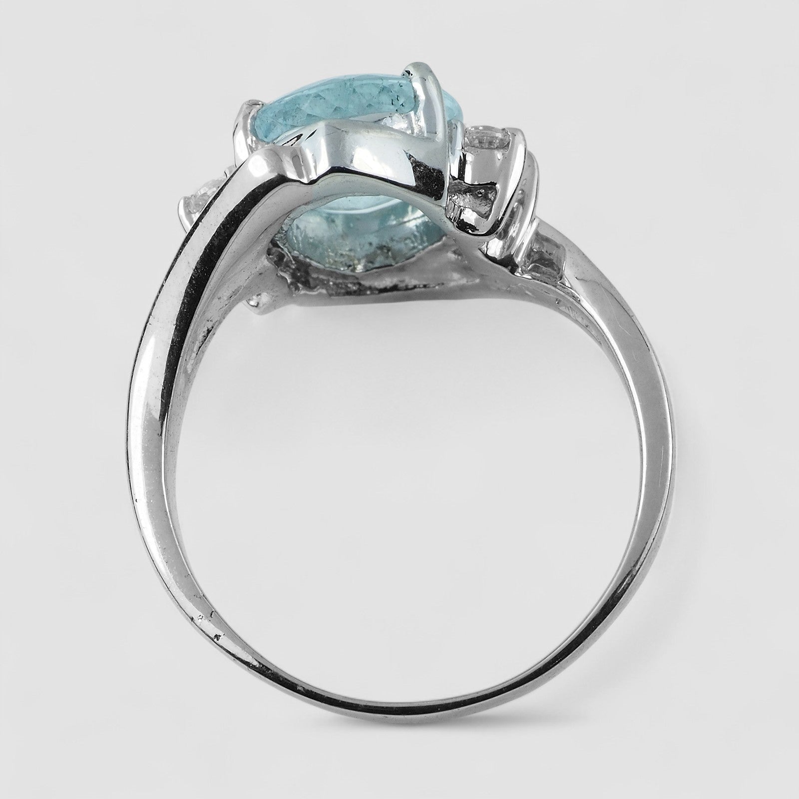 925 STERLING SILVER HANDMADE FINE JEWELRY RING BLUE AQUAMARINE