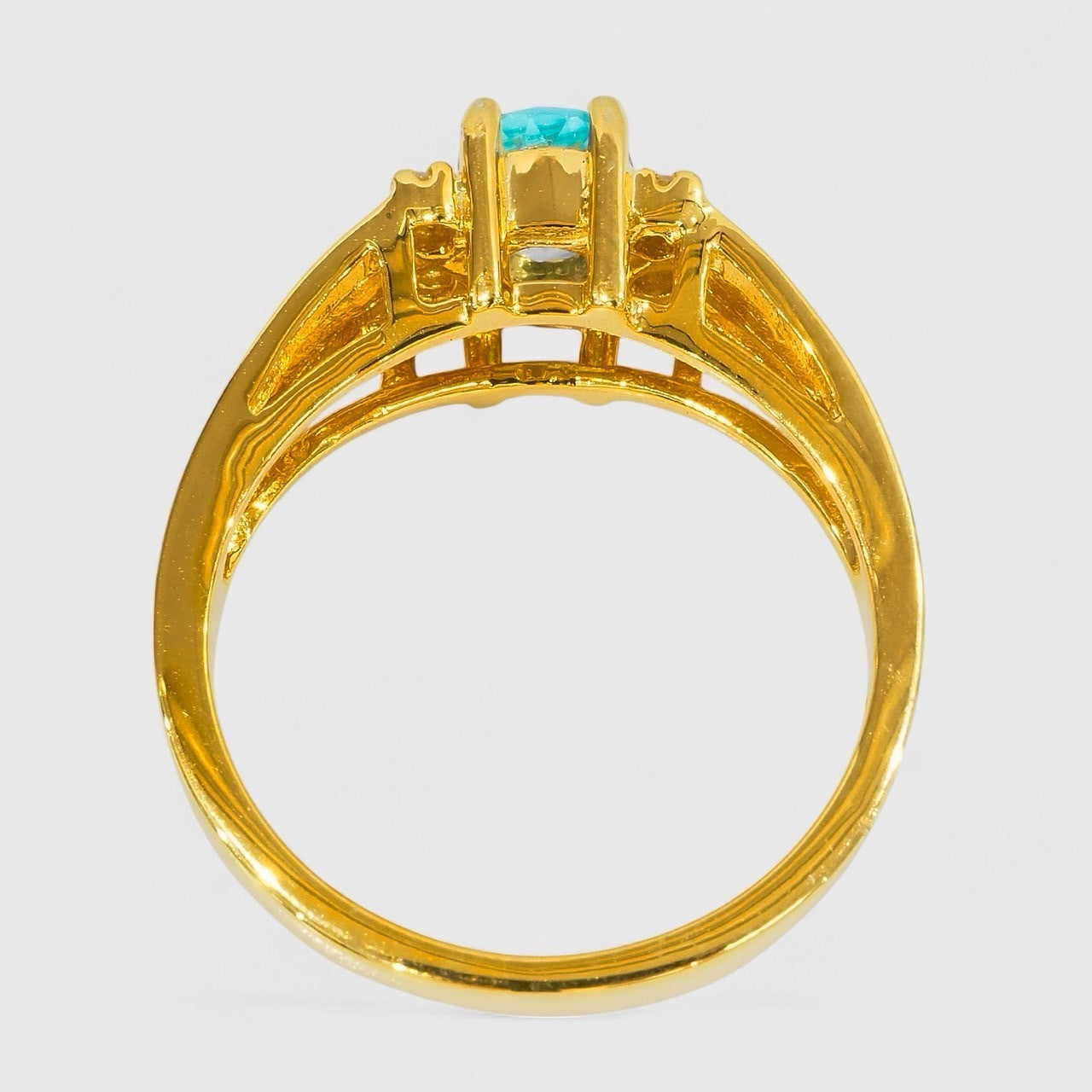 Blue Green Apatite 925 Sterling Silver Ring