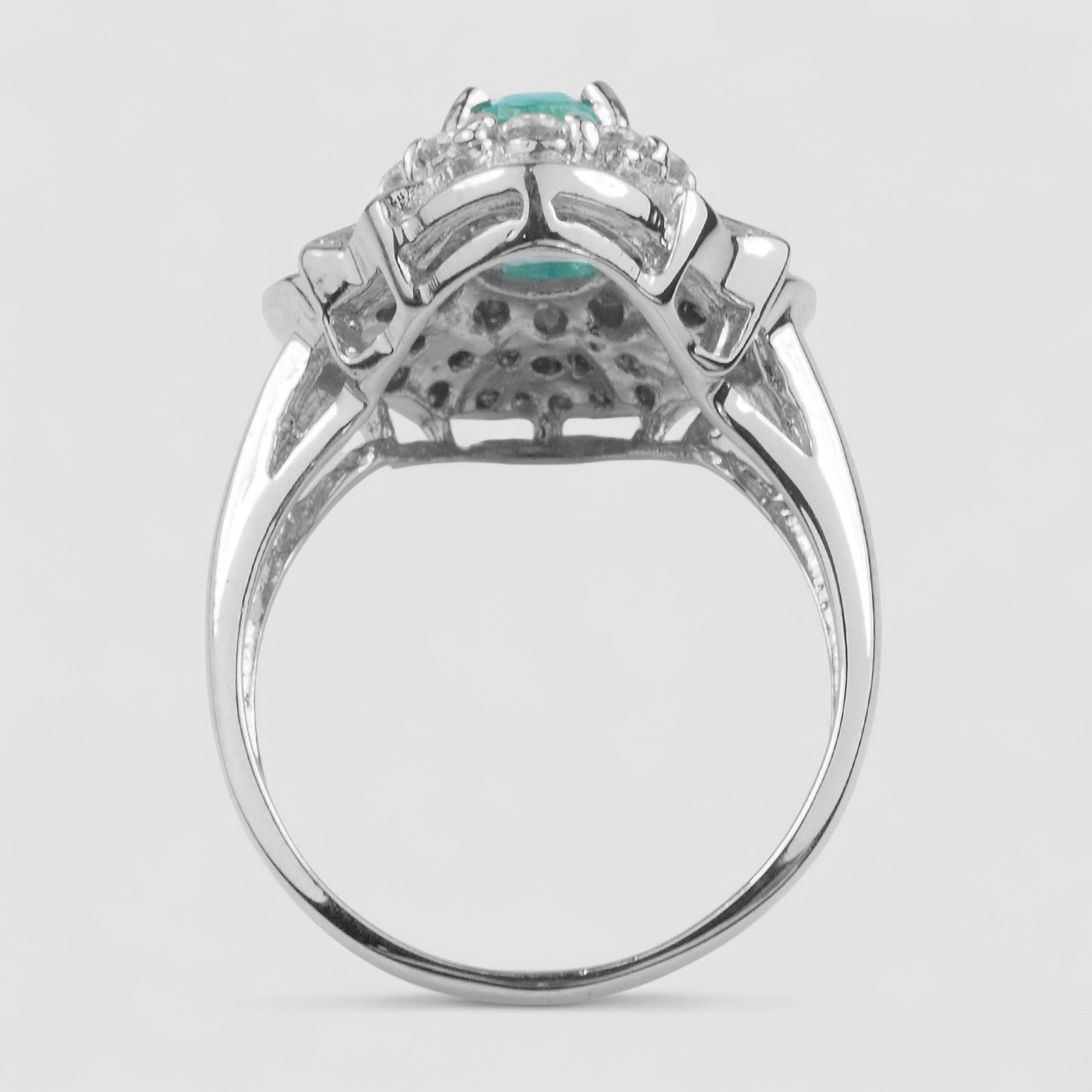 Neon Green Emerald 925 Sterling Silver Ring
