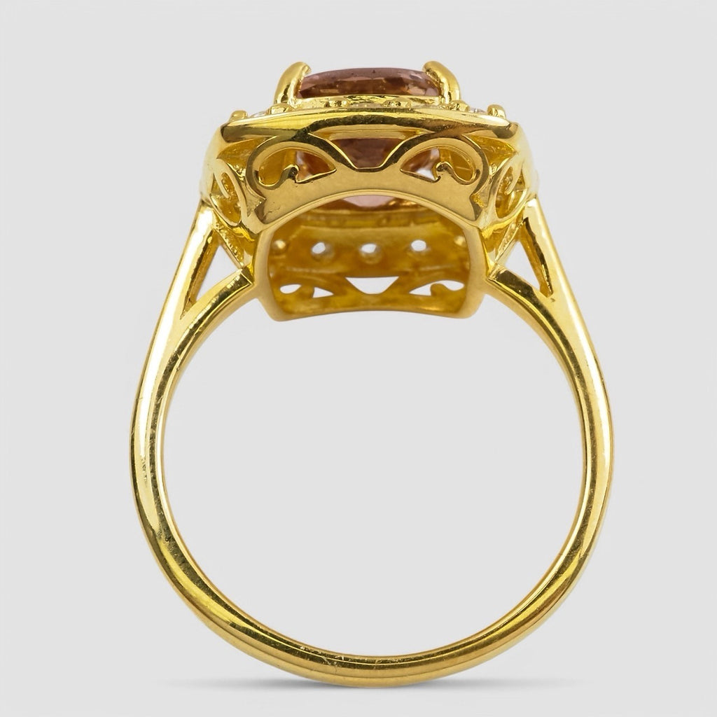 CHAMPAGNE TOURMALINE 925 STERLING SILVER HANDMADE JEWELRY RING