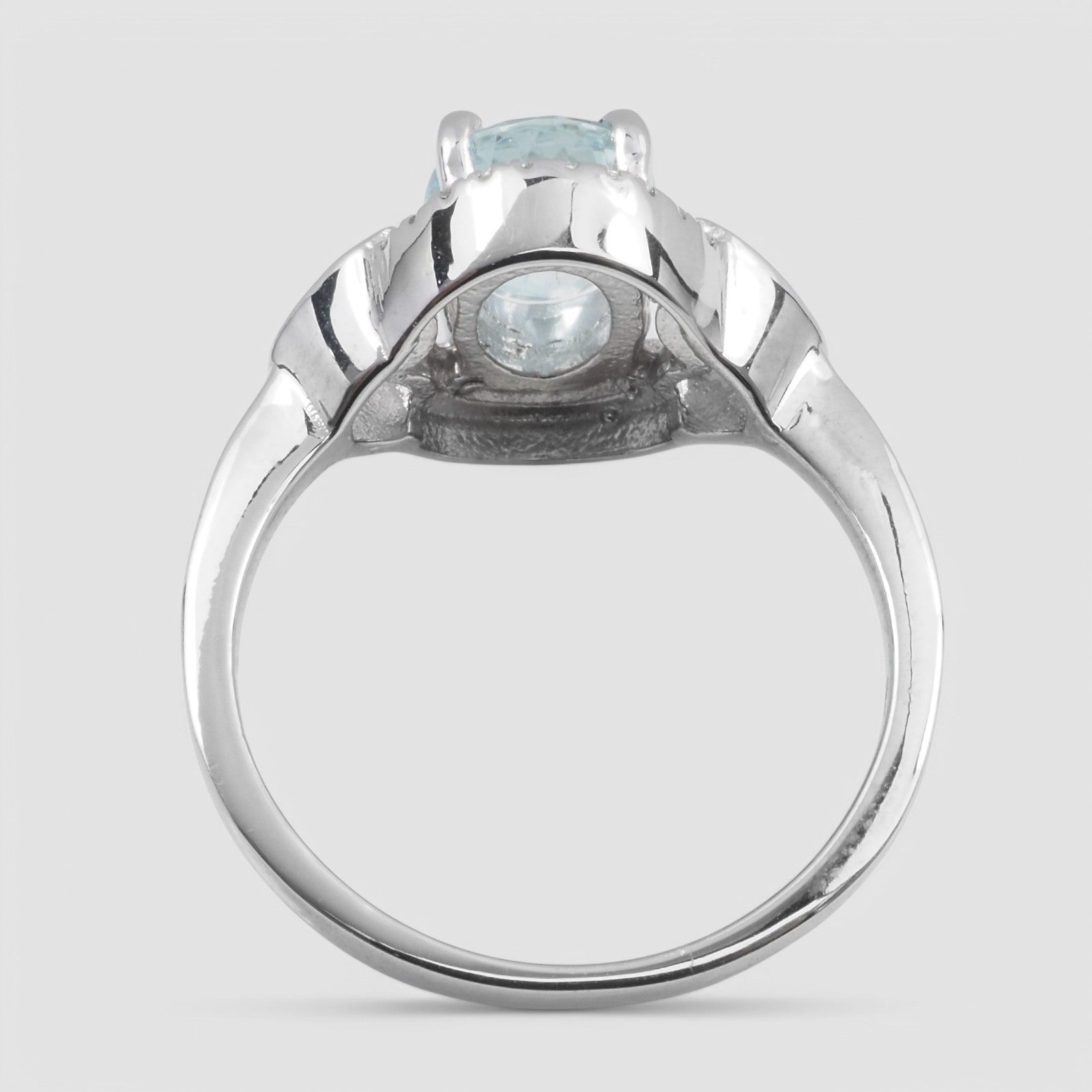Blue Aquamarine 925 Sterling Silver Ring