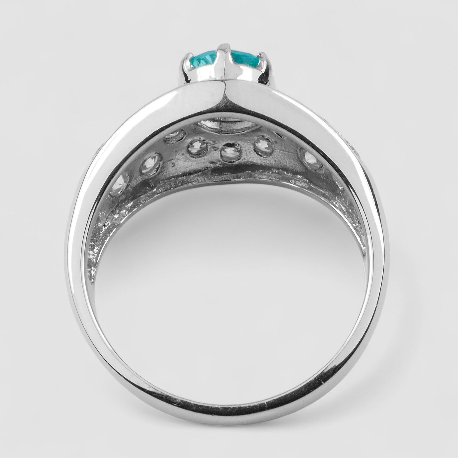 Neon Blue Tourmaline 925 Sterling Silver Ring