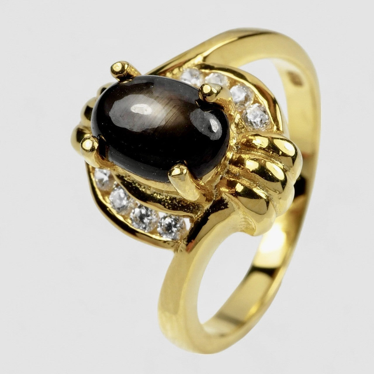 Black Star Sapphire 925 Sterling Silver Ring, Natural Gemstone, Free Resizing