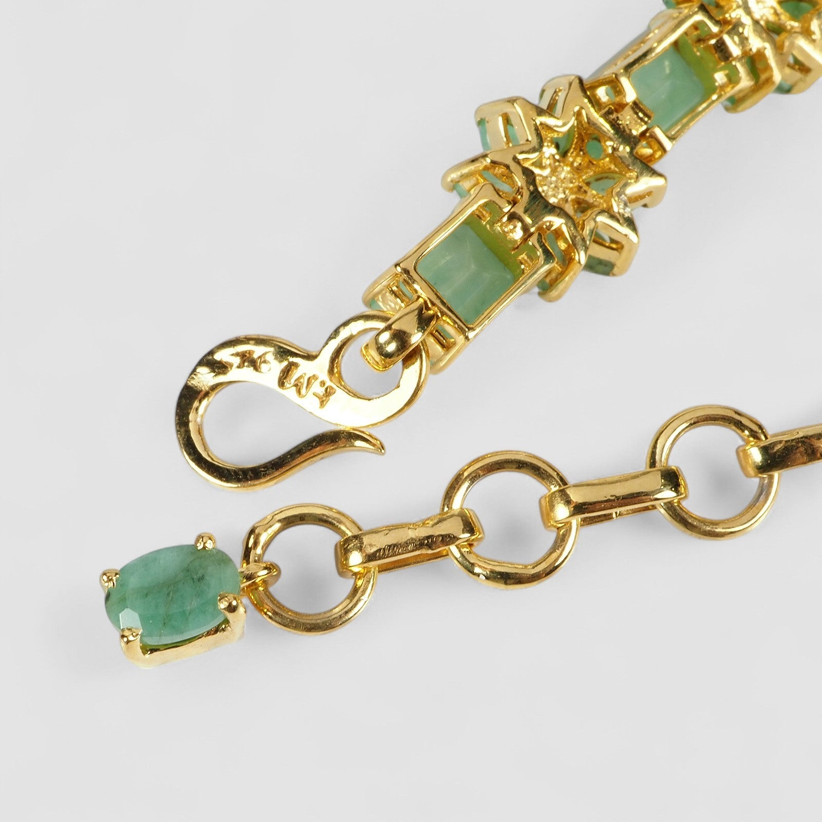 Green Emerald 925 Sterling Silver 24K Gold Bracelets, Natural Emerald, Dainty Everyday Bracelets