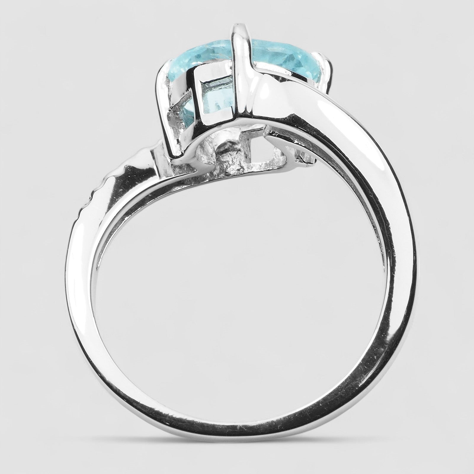 Blue Aquamarine 925 Sterling Silver Ring