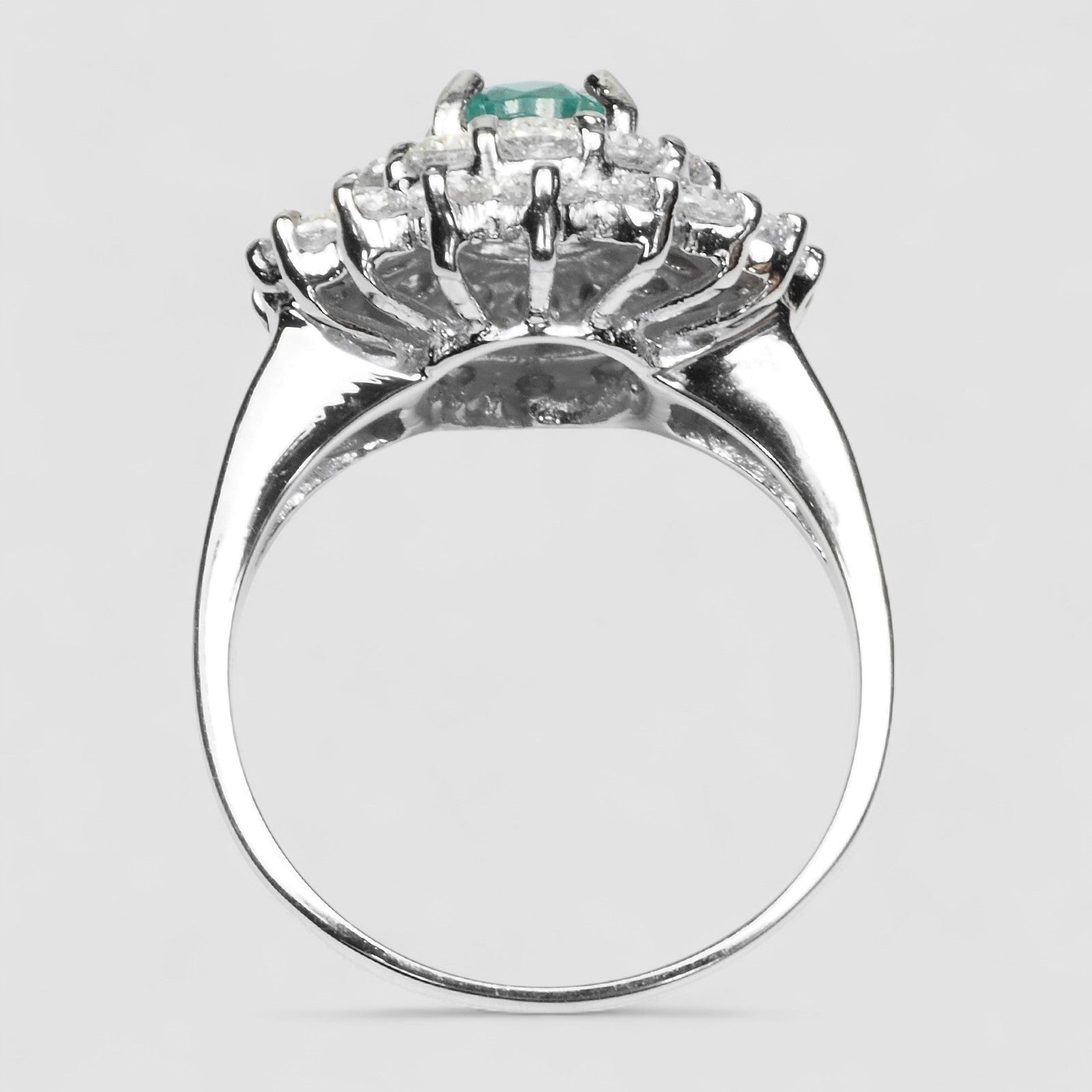vivid Green Emerald 925 Handmade Ring
