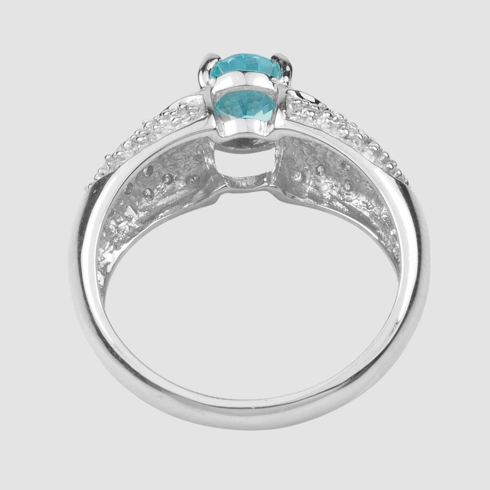 Natural Blue Zircon 925 Sterling Silver Ring