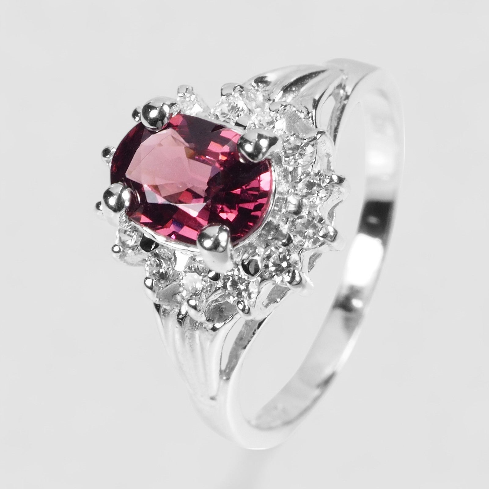 Pink Rhodolite Garnet 925 Sterling Silver Ring