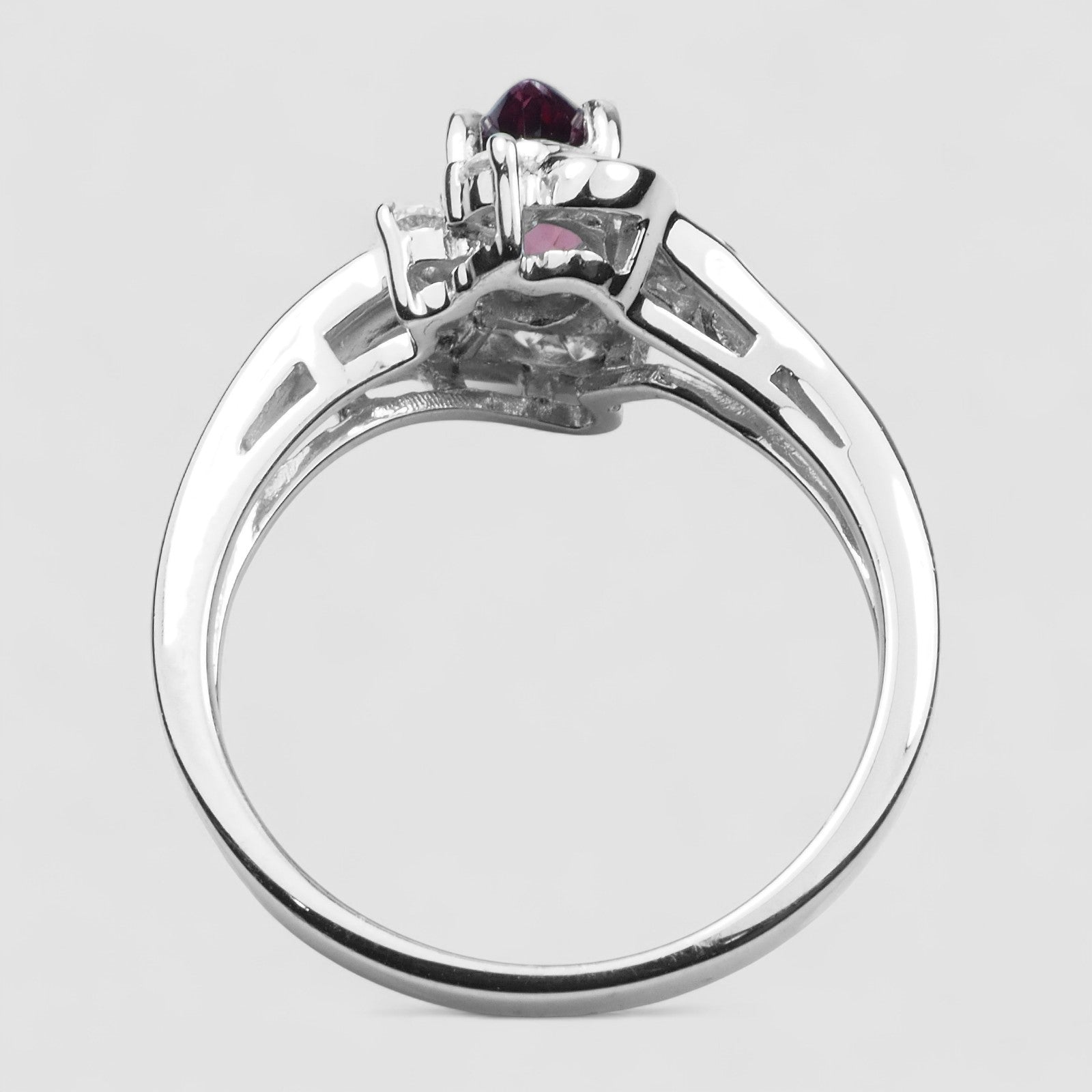 Wine Pink Rhodolite Garnet 925 Sterling Silver Ring