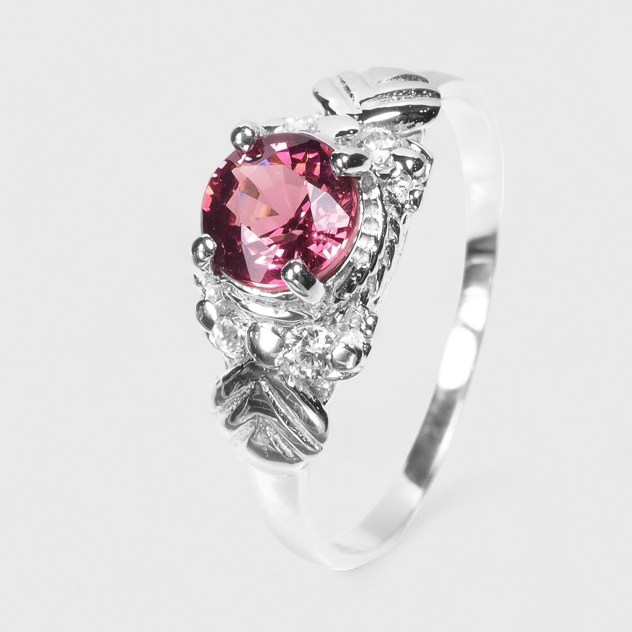 Pink Rhodolite Garnet 925 Sterling Silver Ring