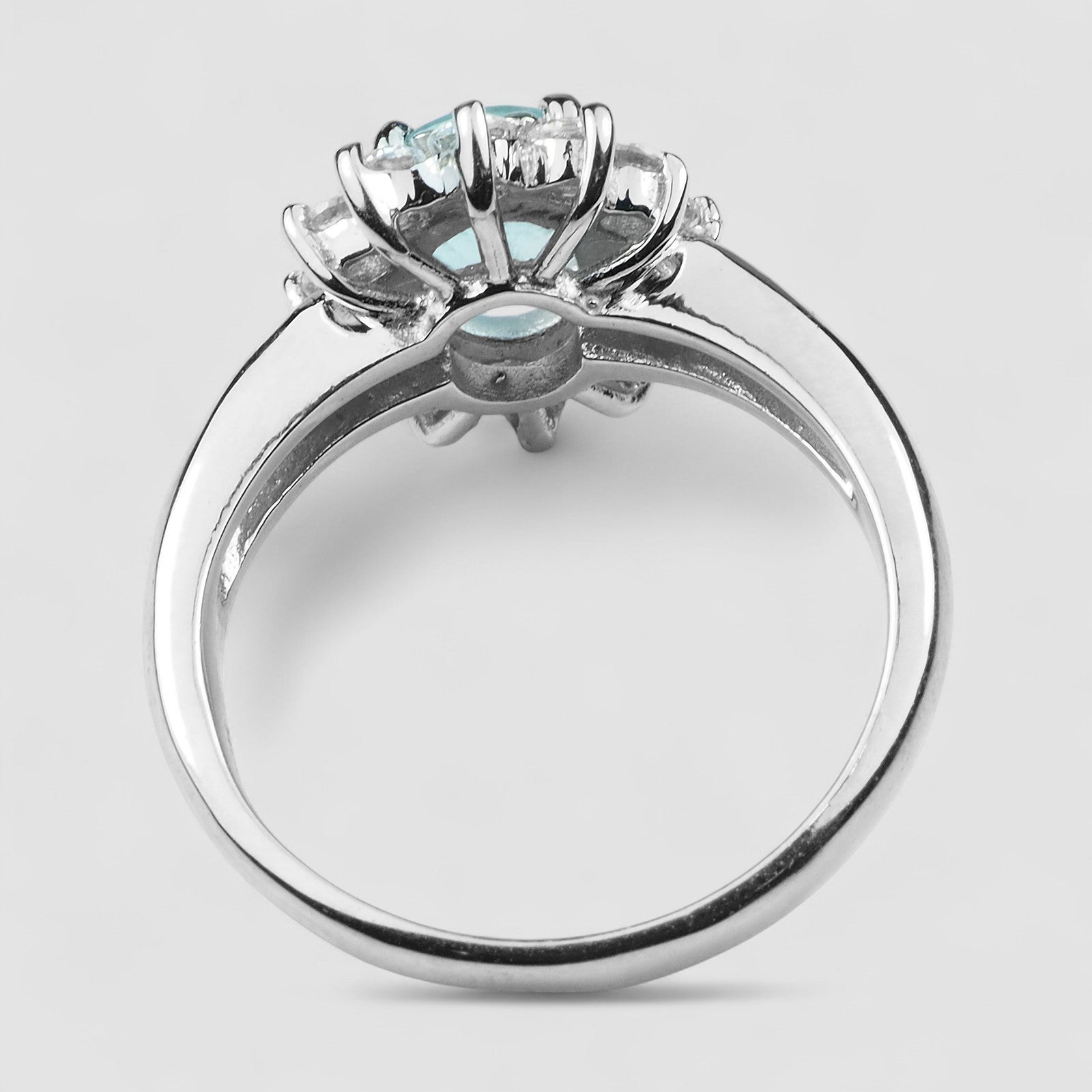 Blue Aquamarine 925 Sterling Silver Ring